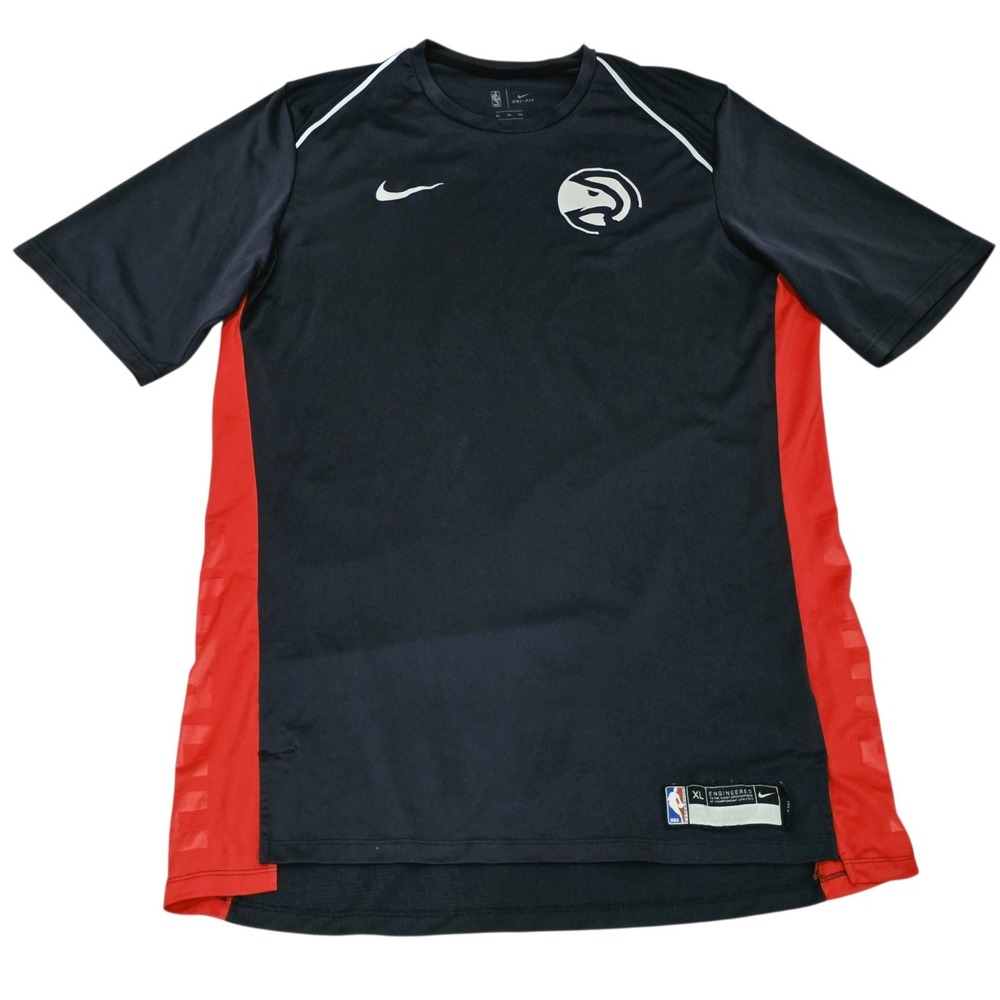 Nike Atlanta Hawks NBA Dri-FIT Shooting Shirt Mens XLT Black Red Basketball